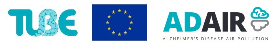 Combined logos of TUBE, ADAIR and EU flag